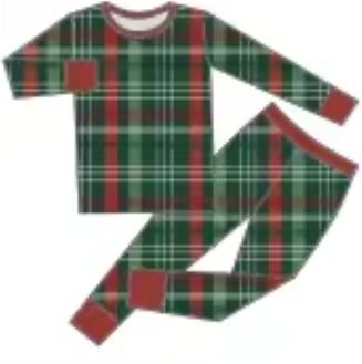 Jolly Plaid Bamboo Infants Newborn to 18m PJ's & Lounge Sets