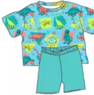 Dino Disco Bamboo Adult PJ's & 2pc Sets S-4X