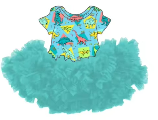 Dino Disco Bamboo Infants Newborn to 18m Dresses & Peplum Sets