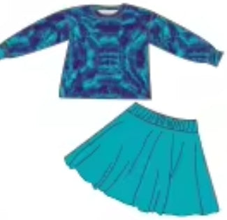 Aqua Ripple Bamboo Infants Newborn to 18m Dresses & Peplum Sets