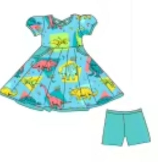 Dino Disco Bamboo Infants Newborn to 18m Dresses & Peplum Sets