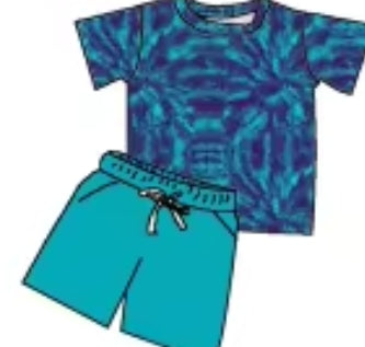 Aqua Ripple Bamboo Youth 9y to 15y 2pc Sets