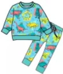Dino Disco Bamboo Childrens 2t-8y Daywear