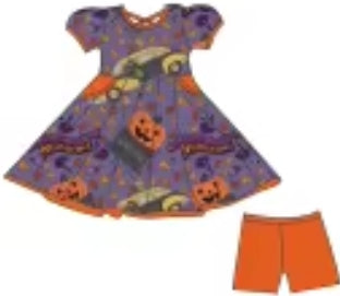 Spooky Town Express Bamboo Infants Newborn to 18m Dresses & Peplum Sets