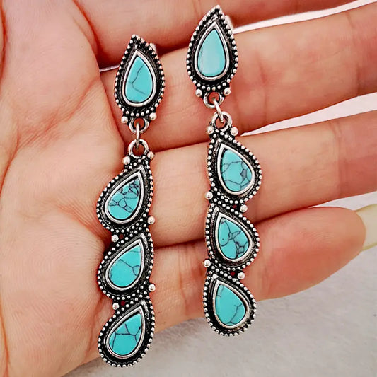Artisan Turquoise Dangle Earrings